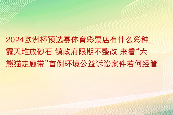 2024欧洲杯预选赛体育彩票店有什么彩种_露天堆放砂石 镇政府限期不整改 来看“大熊猫走廊带”首例环境公益诉讼案件若何经管